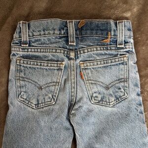 Vintage orange tab Levi’s light wash denim jeans size 4 toddler unisex pants